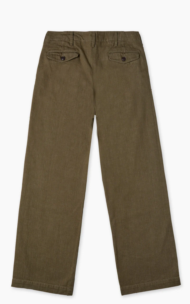Momotaro Jeans MXPT1016 Selvedge Military Pants Army Green 10.5oz - Image 3