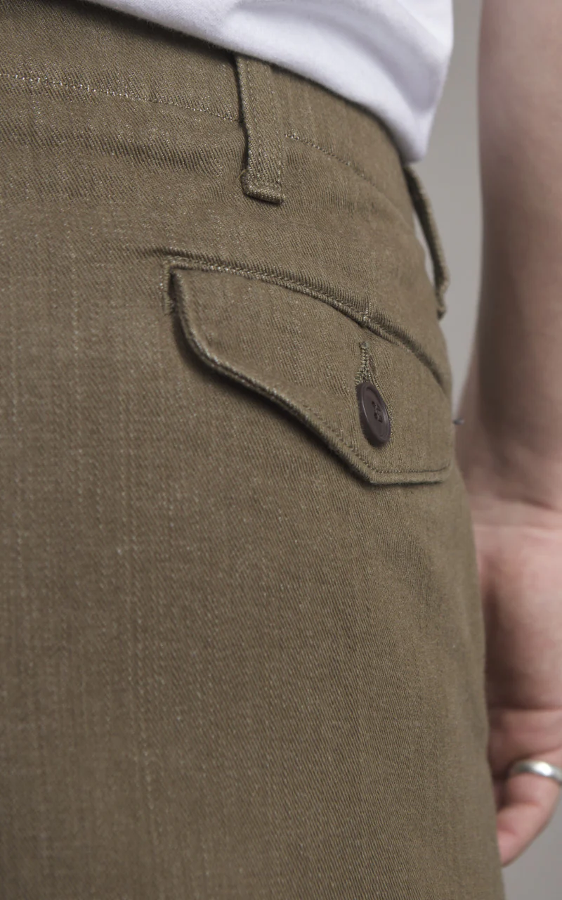 Momotaro Jeans MXPT1016 Selvedge Military Pants Army Green 10.5oz - Image 7
