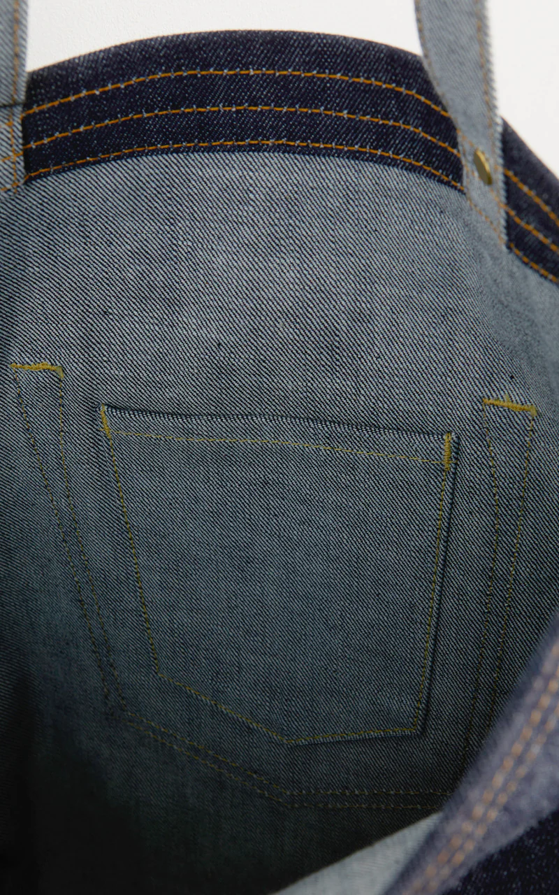 Momotaro Jeans MZBG0010 Denim Tote Bag Indigo - Image 3