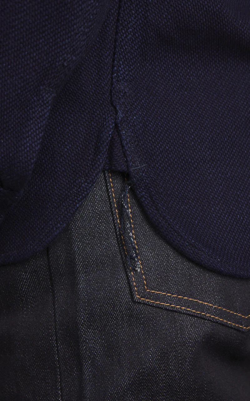 Momotaro Jeans MZLS1070 Heavy Dobby Shirt Sashiko Indigo - Image 4
