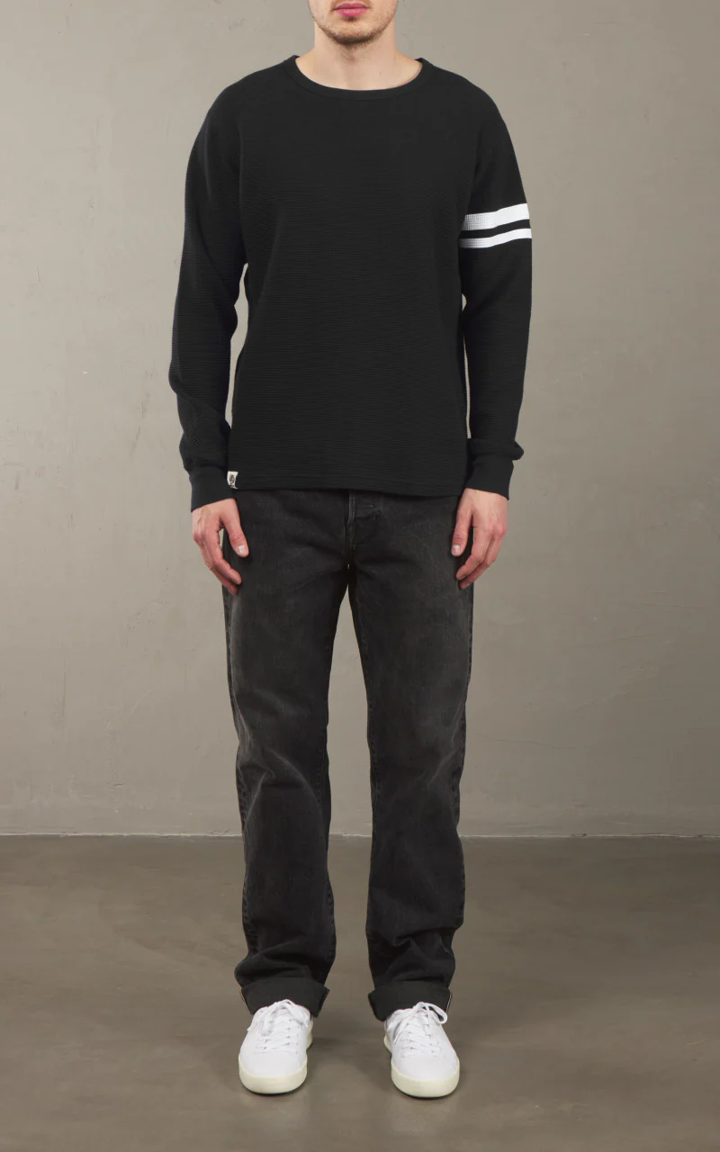 Momotaro Jeans MZTS0079 GTB Thermal Longsleeve T-Shirt Black - Image 2