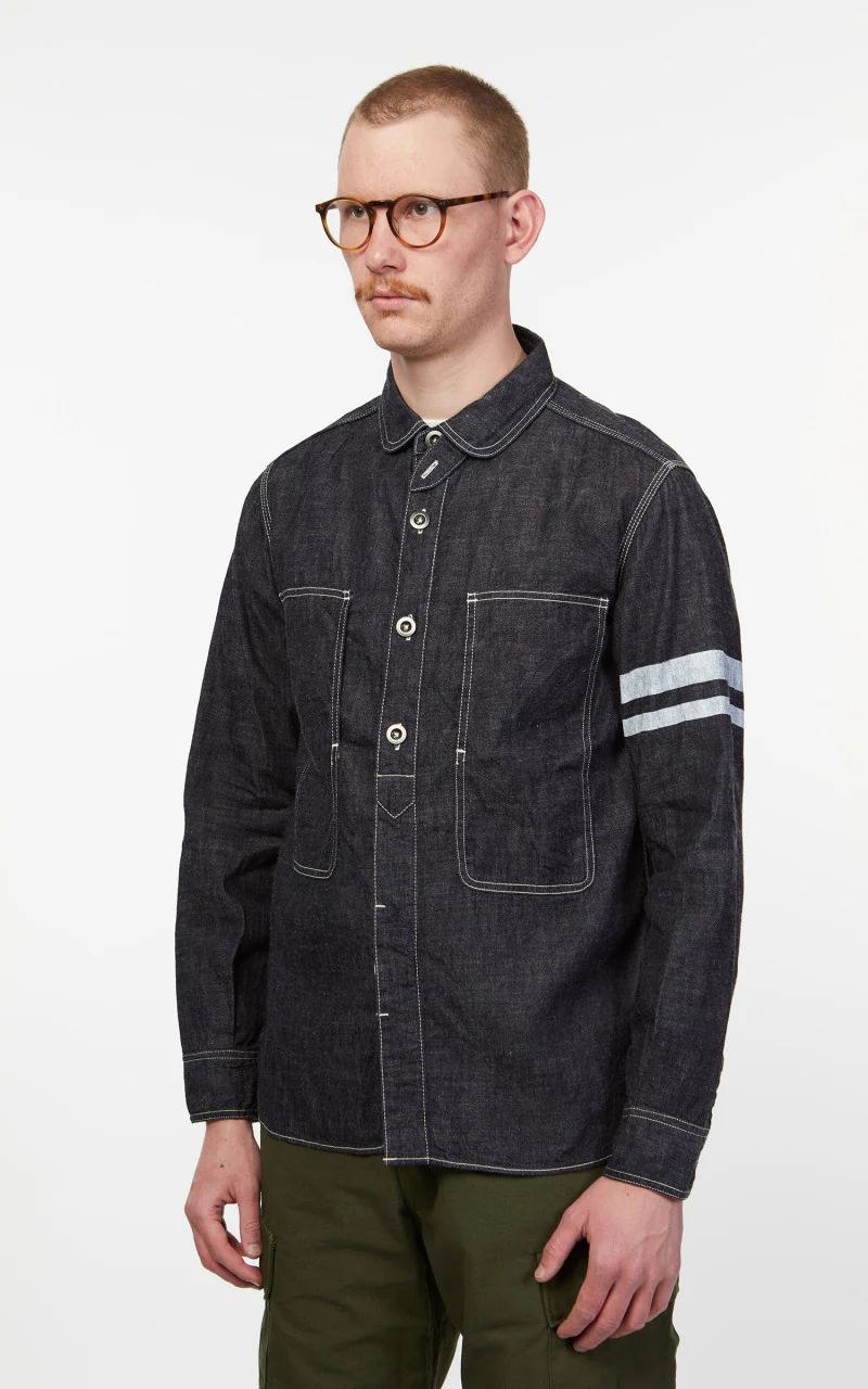 Momotaro Jeans SJ191 Jailpocket Shirt Selvedge Indigo GTB - Image 4