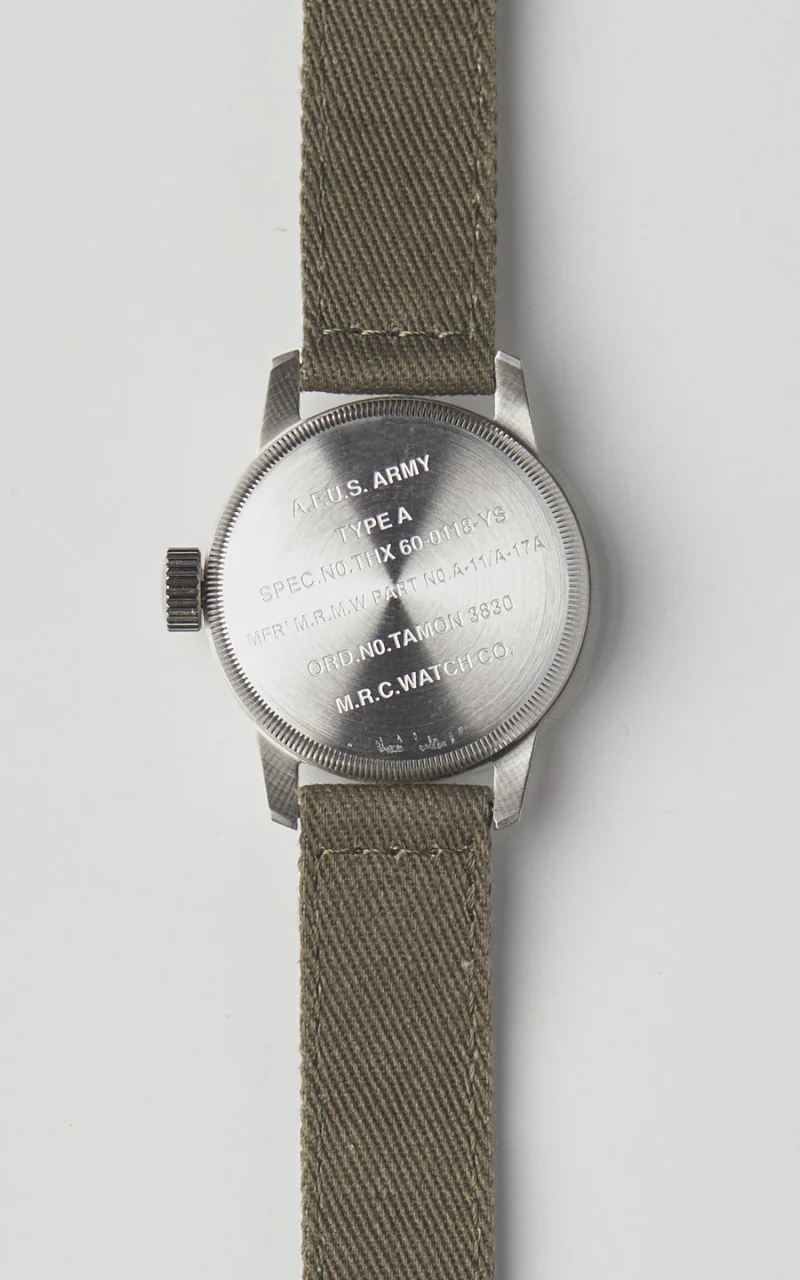M.R.M.W. A-11 Military Watch 12H Dial Cotton Strap White - Image 5