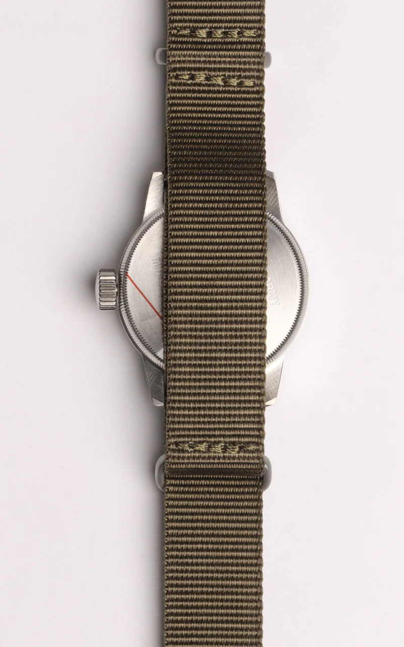 M.R.M.W. A-17 Vintage Military Watch Green Nylon Strap - Image 4