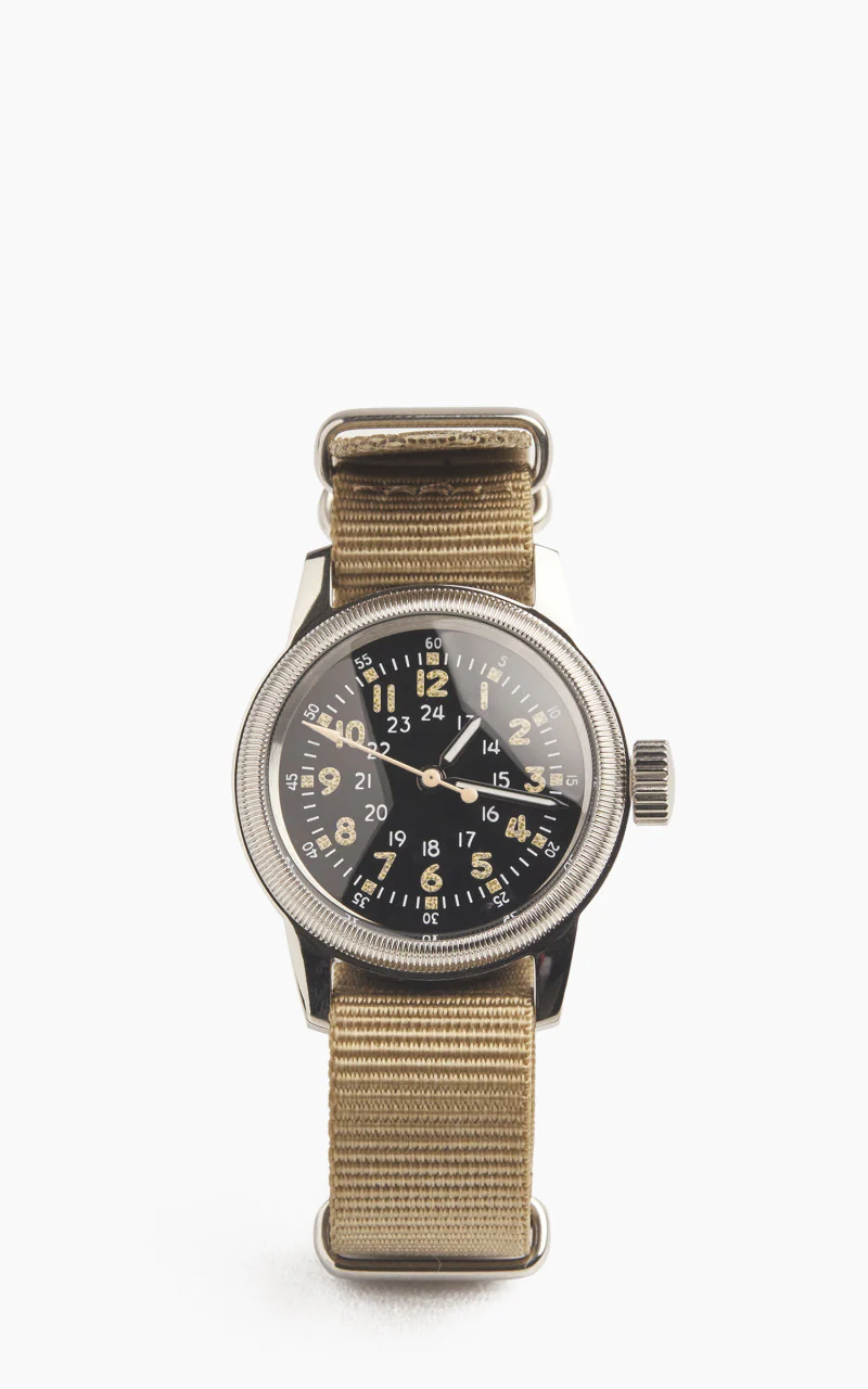 M.R.M.W. A-17 Vintage Military Watch Khaki Nylon Strap
