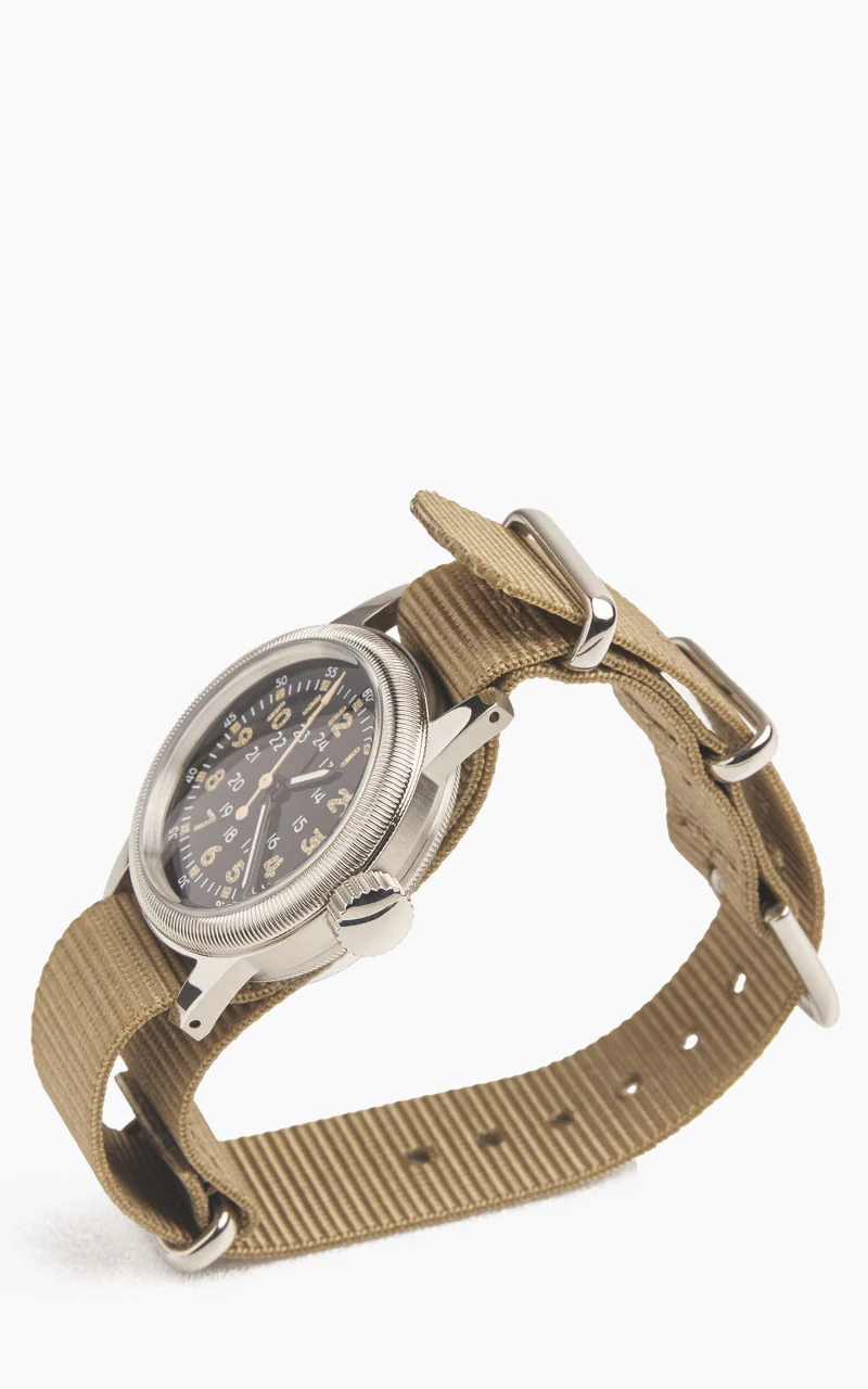 M.R.M.W. A-17 Vintage Military Watch Khaki Nylon Strap - Image 2
