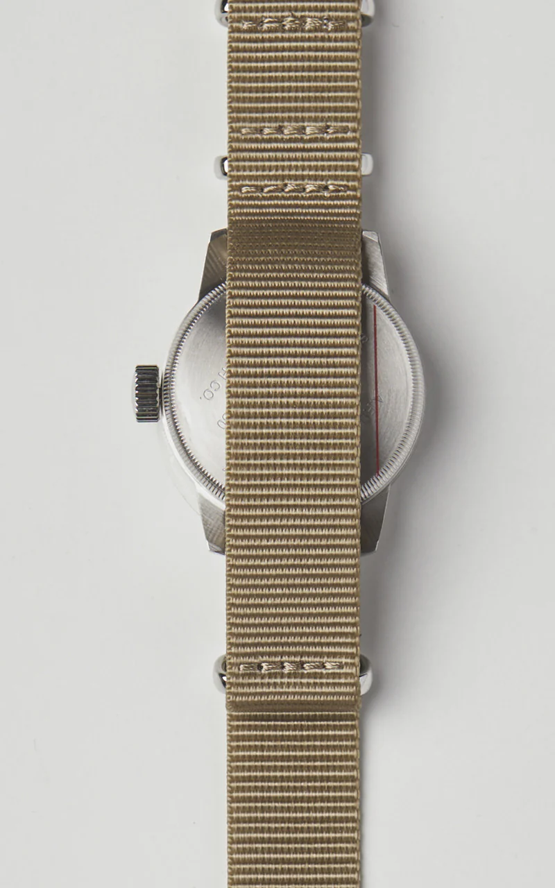 M.R.M.W. A-17 Vintage Military Watch Khaki Nylon Strap - Image 4