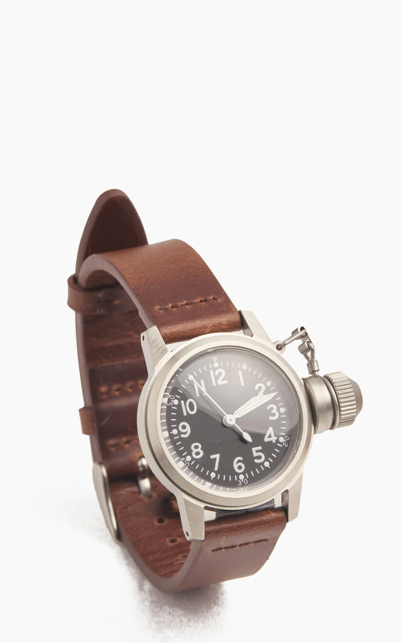 M.R.M.W. Buships Military Watch Leather Strap Black - Image 3