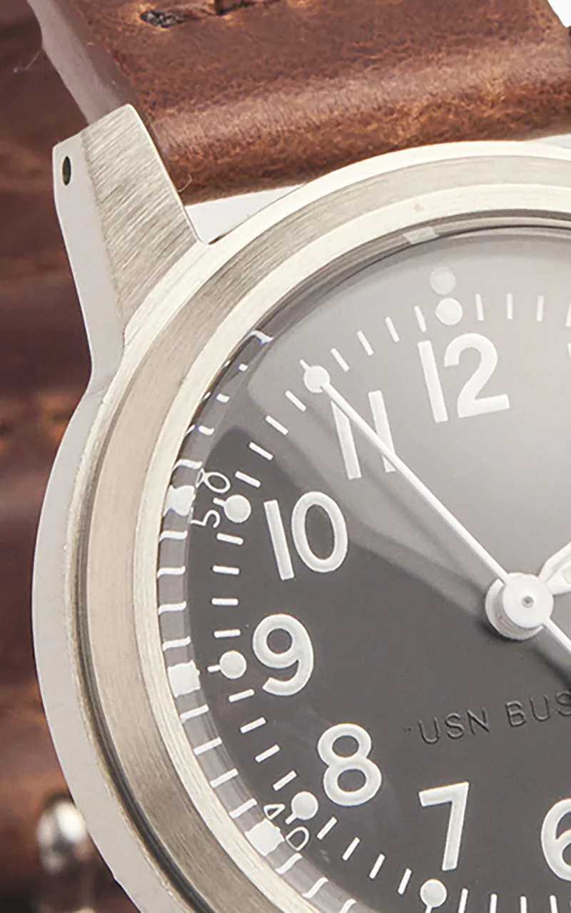 M.R.M.W. Buships Military Watch Leather Strap Black - Image 5