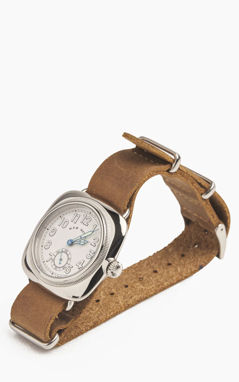 M.R.M.W. Cushion Military Watch Leather Strap White - Image 3
