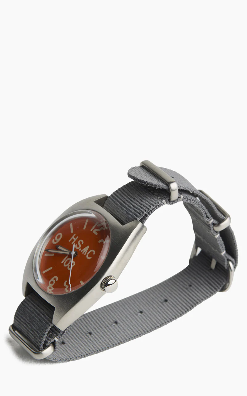 M.R.M.W. Royal Army H.S. W10 Air Force Watch Orange Dial Grey Nylon Strap - Image 2