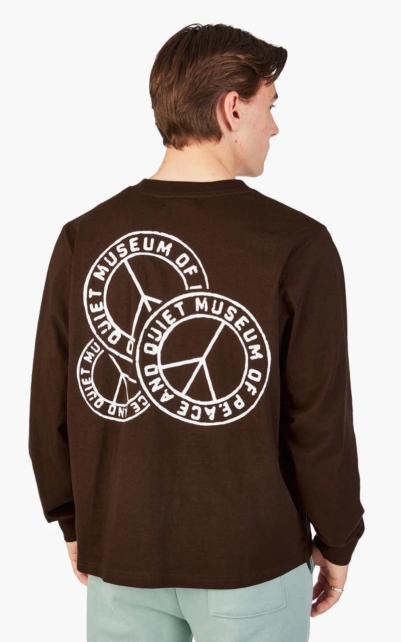 Museum of Peace & Quiet Badge LS Shirt Brown - Image 2
