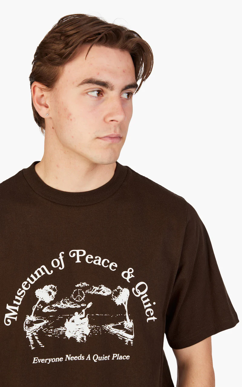 Museum of Peace & Quiet Quiet Place T-Shirt Brown - Image 4