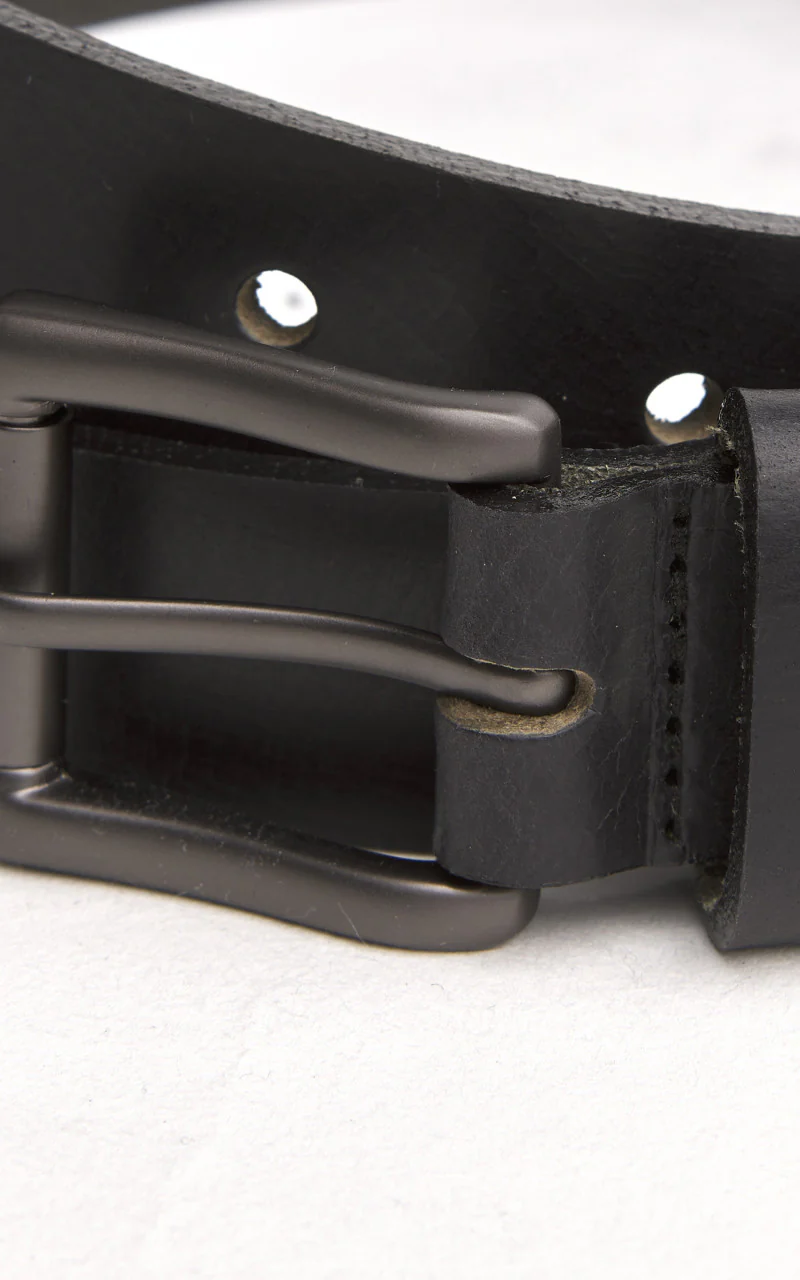 Naked & Famous Denim Buffalo Belt Leather Black - Image 3