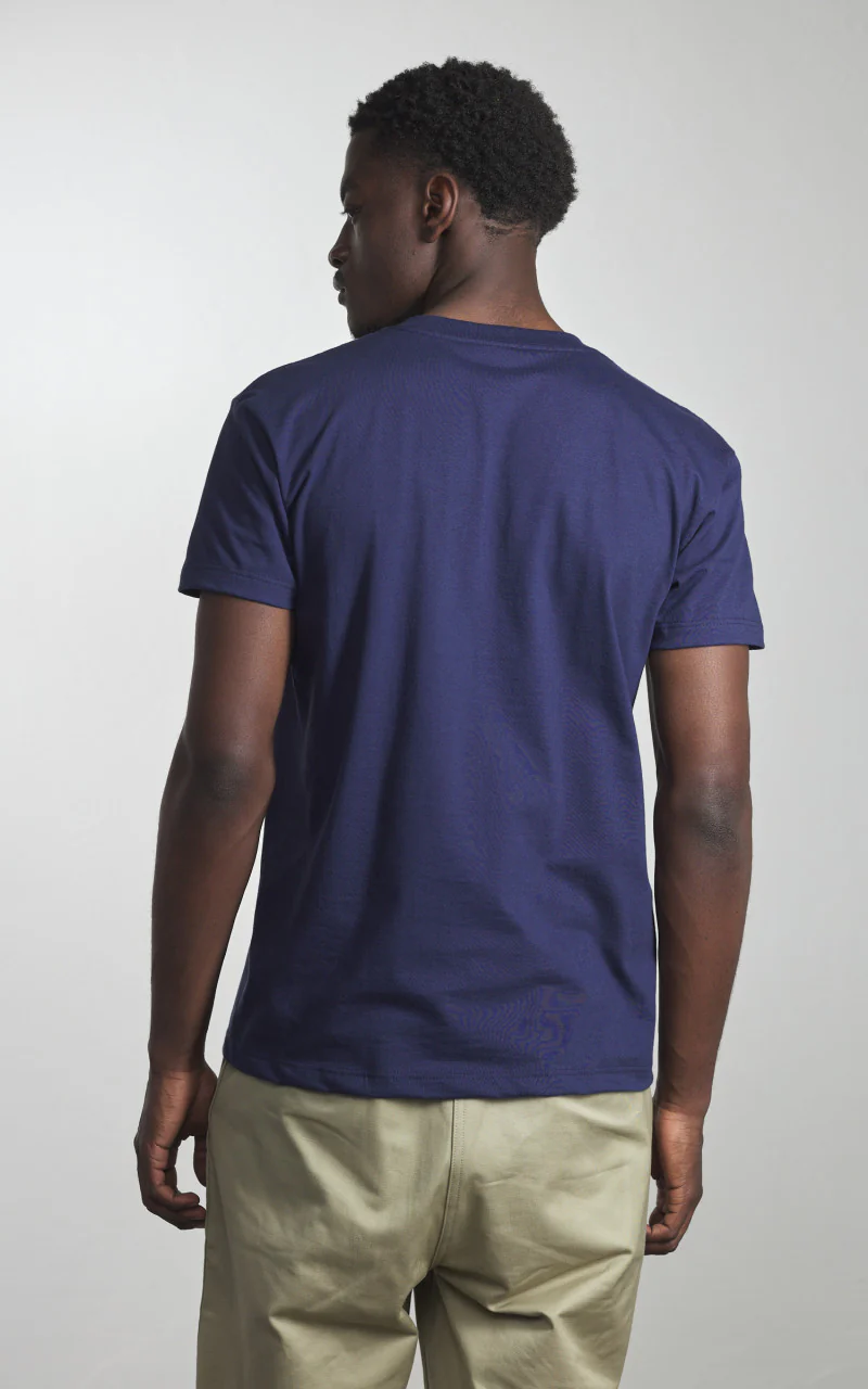 Naked & Famous Denim Circular Knit T-Shirt Solid Navy - Image 4