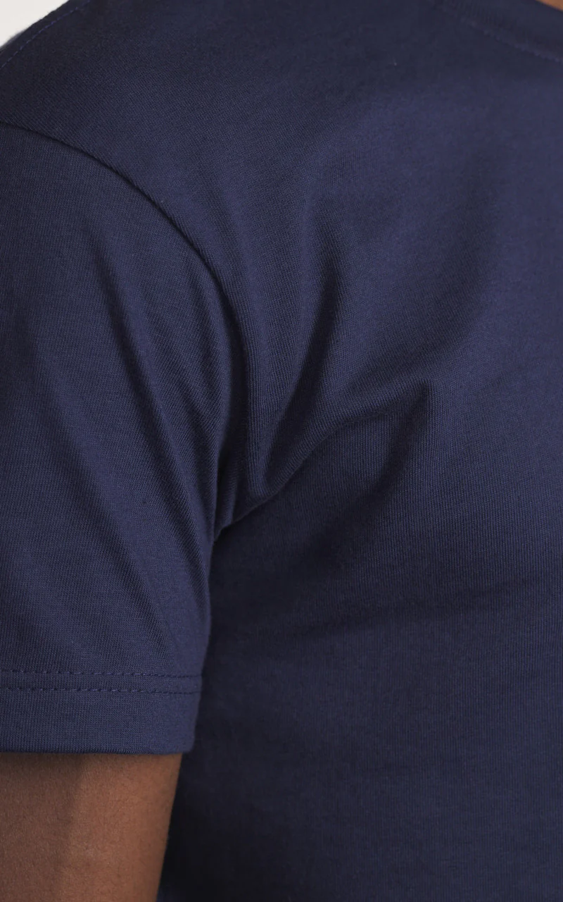 Naked & Famous Denim Circular Knit T-Shirt Solid Navy - Image 5