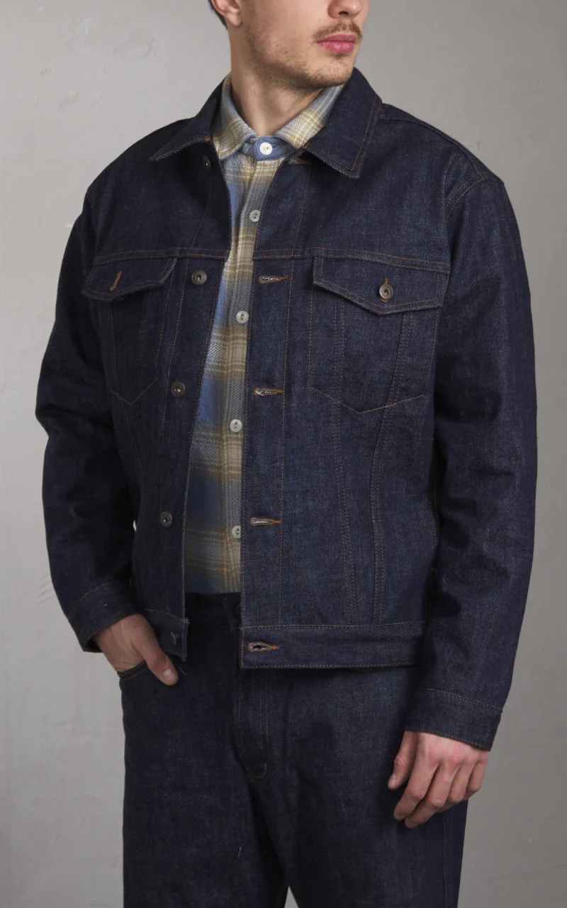 Naked & Famous Denim Denim Jacket Blue Wave Selvedge 12.5oz - Image 4