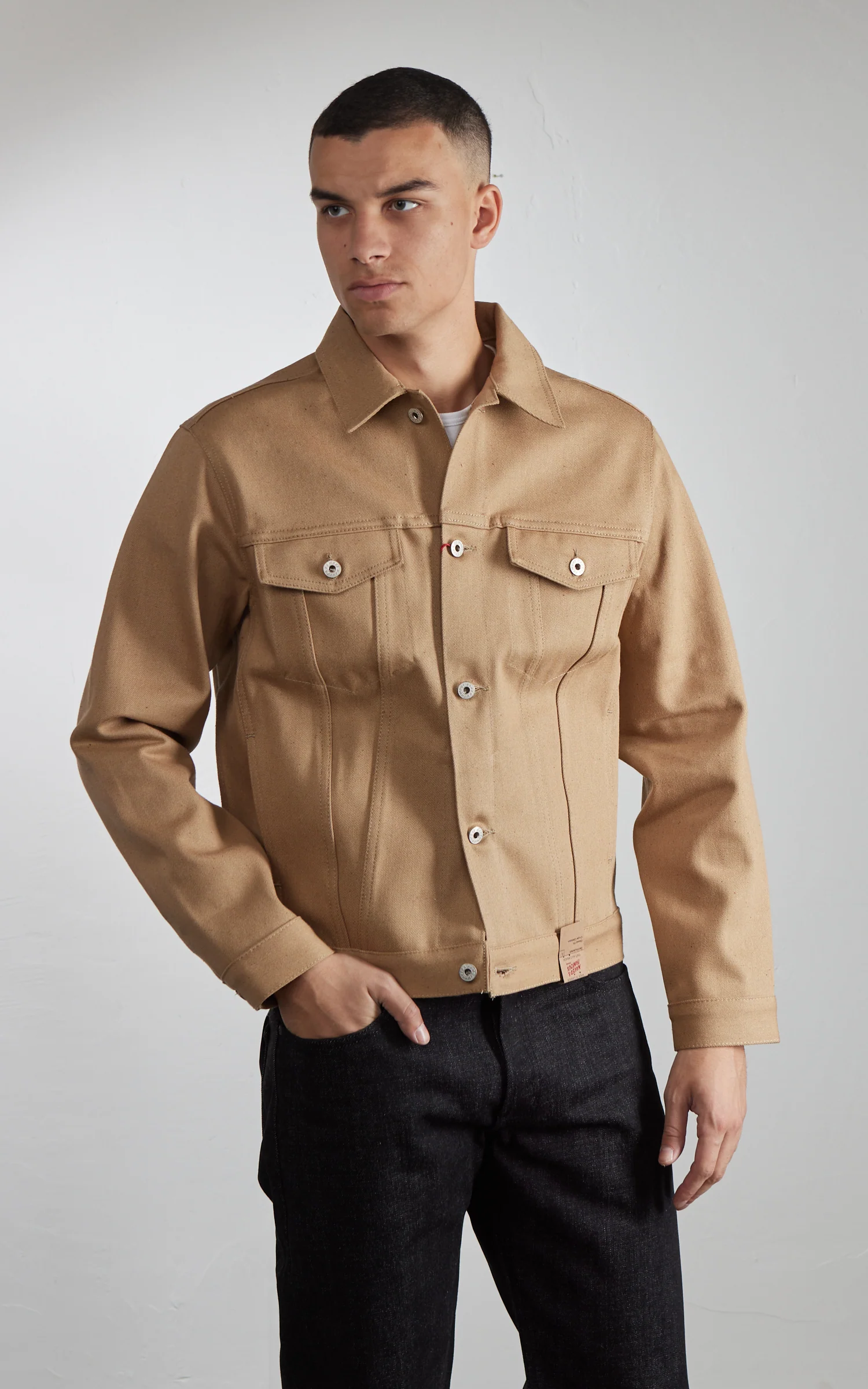 Naked & Famous Denim Denim Jacket Brown Fox Selvedge Brown 13oz - Image 4