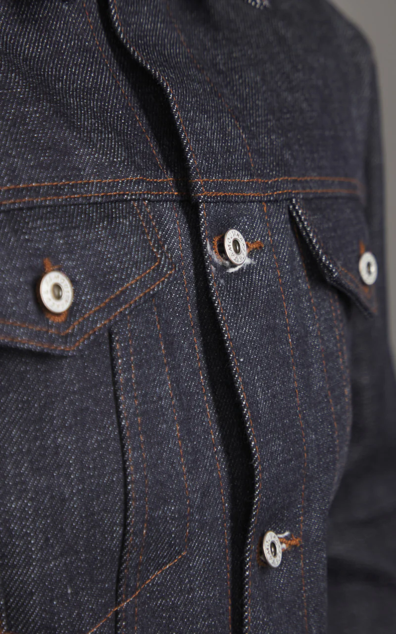 Naked & Famous Denim Denim Jacket Elephant 13 Red Core 21oz - Image 6