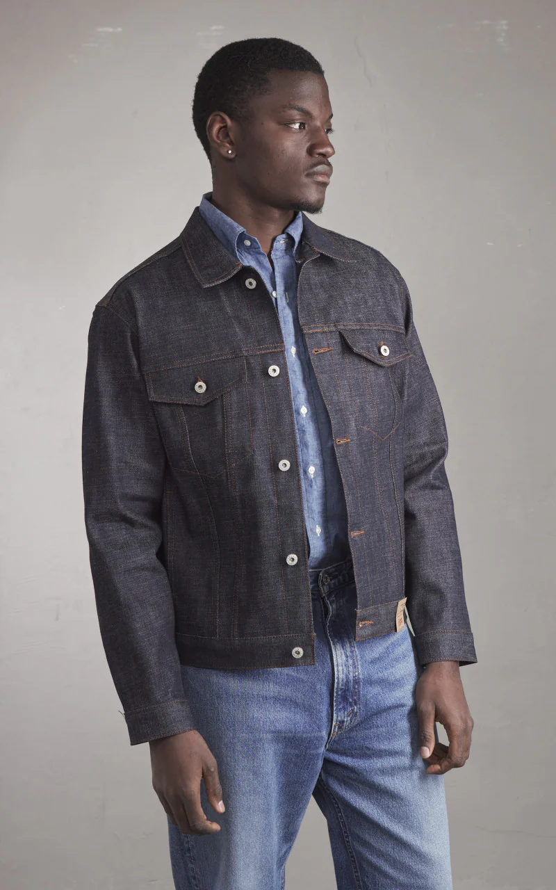 Naked & Famous Denim Denim Jacket Love & Peace Selvedge Indigo 12.5oz - Image 2