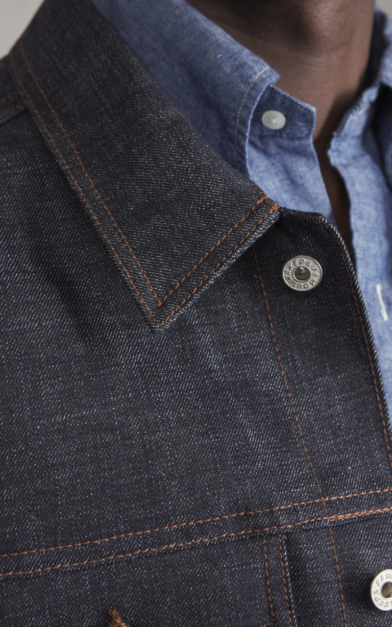 Naked & Famous Denim Denim Jacket Love & Peace Selvedge Indigo 12.5oz - Image 5