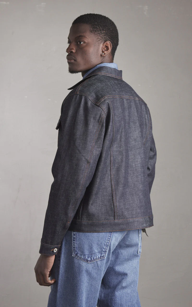 Naked & Famous Denim Denim Jacket Love & Peace Selvedge Indigo 12.5oz - Image 6