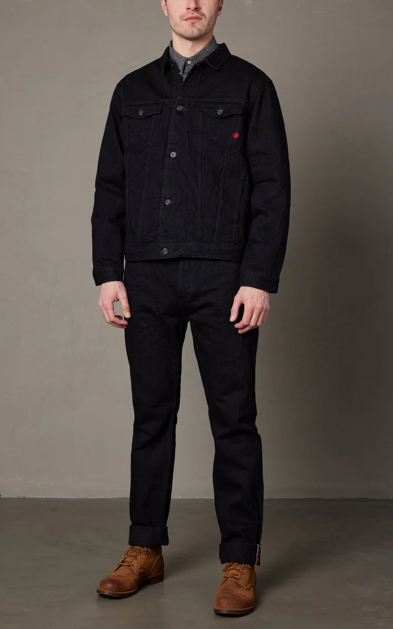 Naked & Famous Denim Denim Jacket MIJ13 Okayama Spirit Kuro 16oz - Image 2