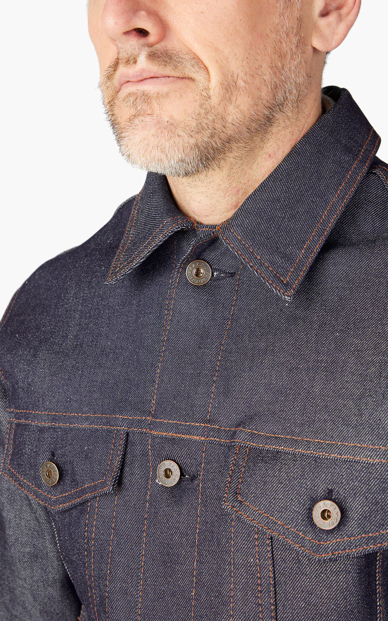 Naked & Famous Denim Denim Jacket Natural Indigo Selvedge Blue 12.5oz - Image 6