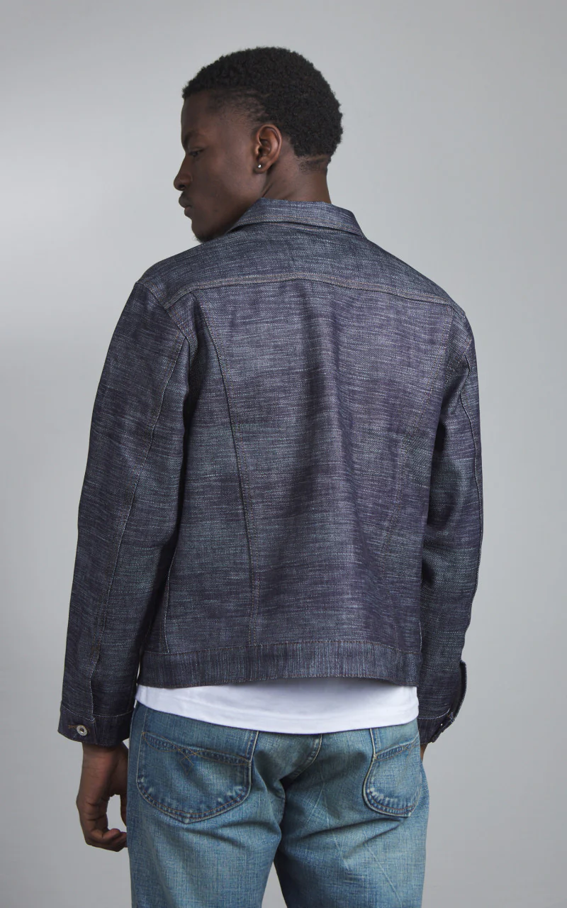 Naked & Famous Denim Denim Jacket Revival Frankenstein Denim Indigo 14oz - Image 5