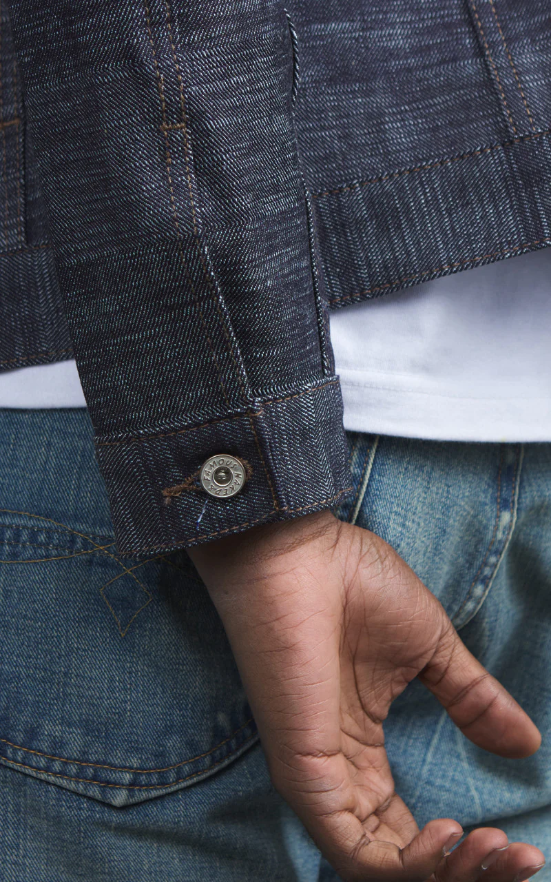 Naked & Famous Denim Denim Jacket Revival Frankenstein Denim Indigo 14oz - Image 6
