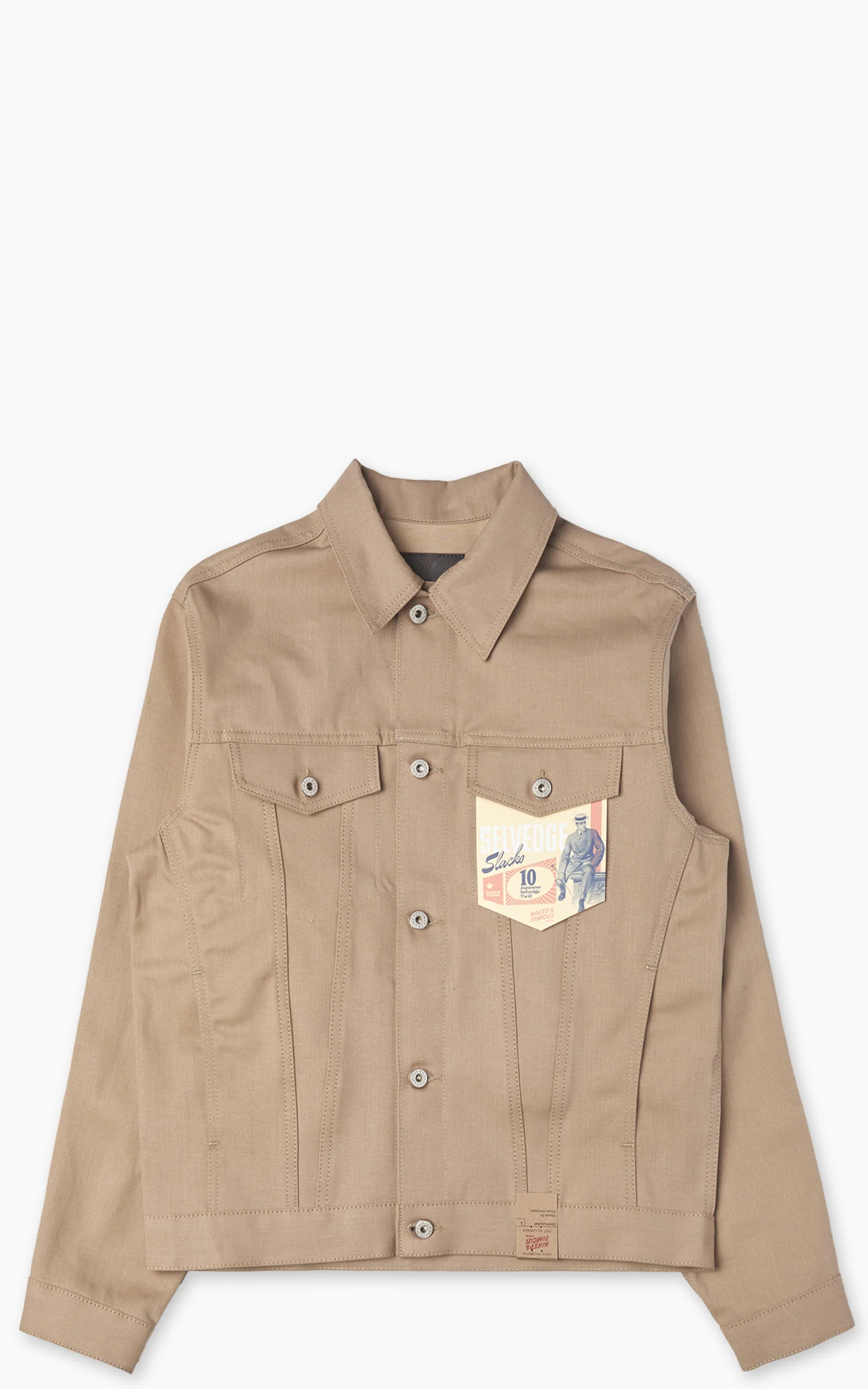 Naked & Famous Denim Denim Jacket Selvedge Slacks Beige 10oz