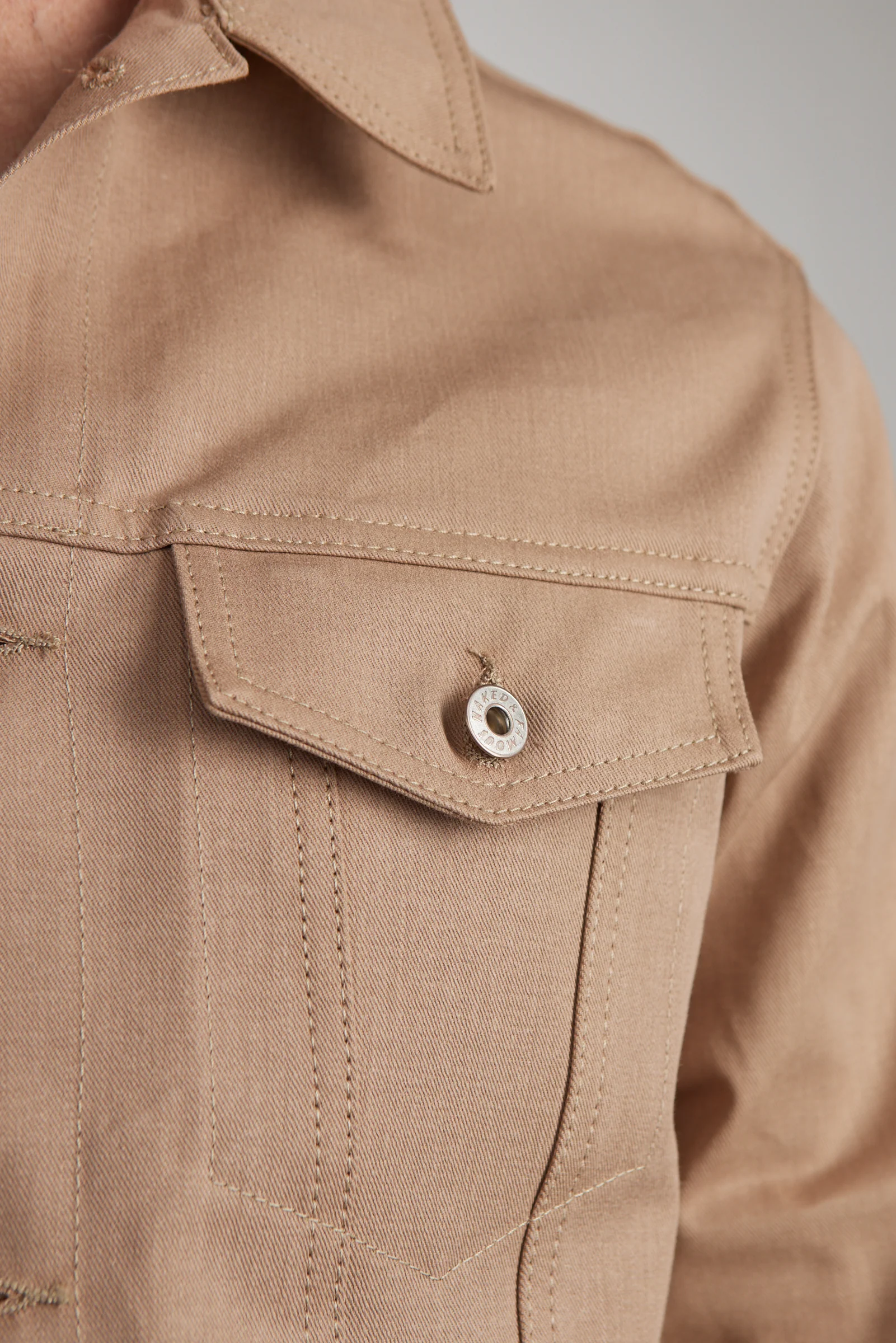 Naked & Famous Denim Denim Jacket Selvedge Slacks Beige 10oz - Image 5