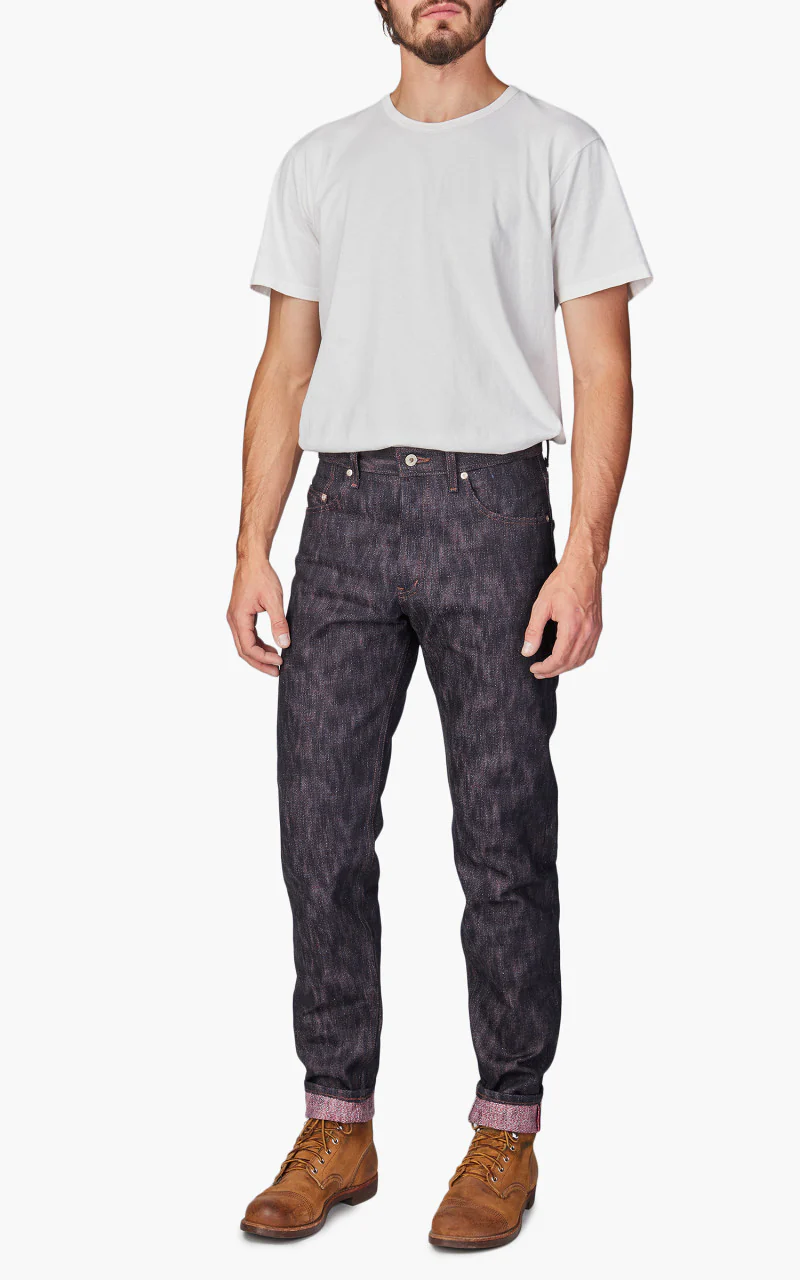 Naked & Famous Denim Easy Guy 15th Anniversary Denim Indigo x Red/White - Image 2