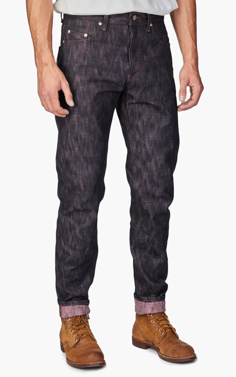 Naked & Famous Denim Easy Guy 15th Anniversary Denim Indigo x Red/White - Image 3