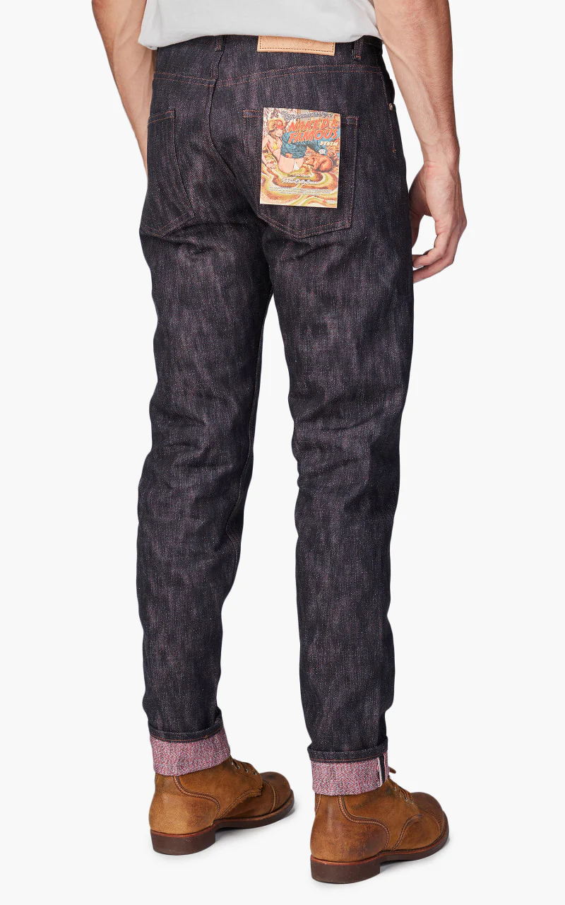 Naked & Famous Denim Easy Guy 15th Anniversary Denim Indigo x Red/White - Image 6