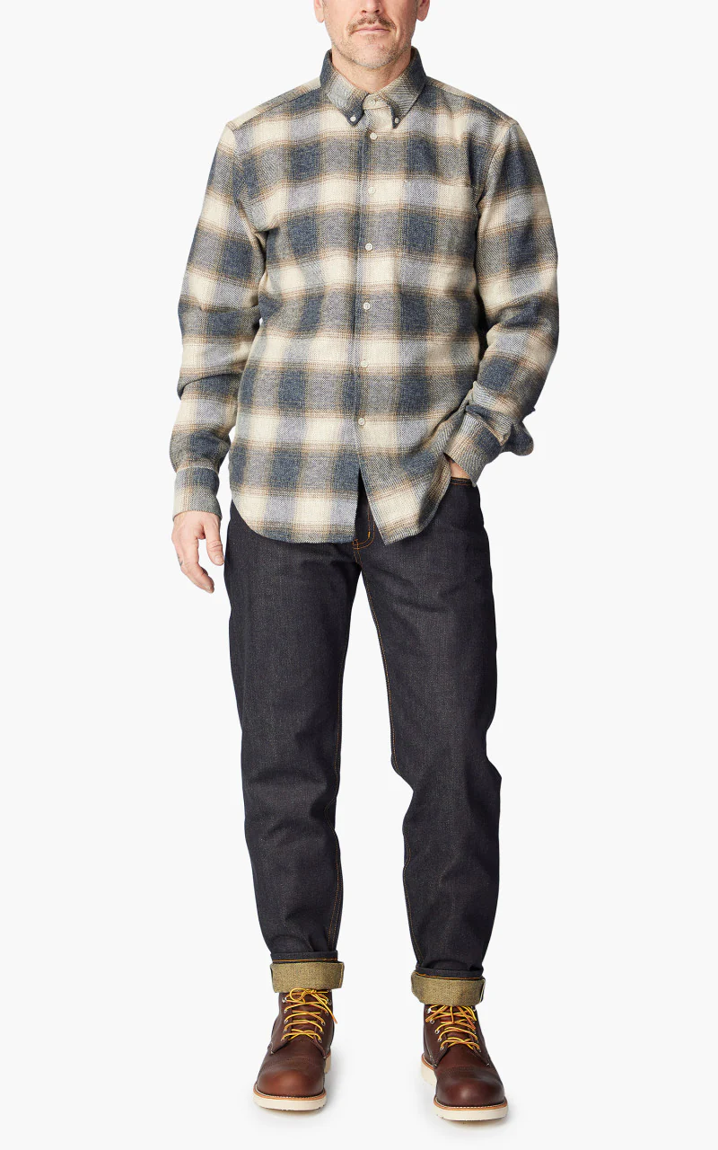 Naked & Famous Denim Easy Guy Pagoda Dyed Selvedge Indigo/Yellow 15oz - Image 2