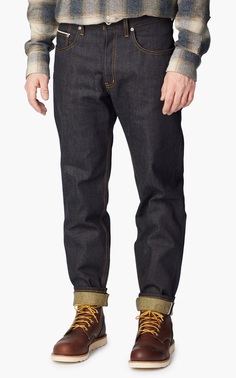 Naked & Famous Denim Easy Guy Pagoda Dyed Selvedge Indigo/Yellow 15oz - Image 4