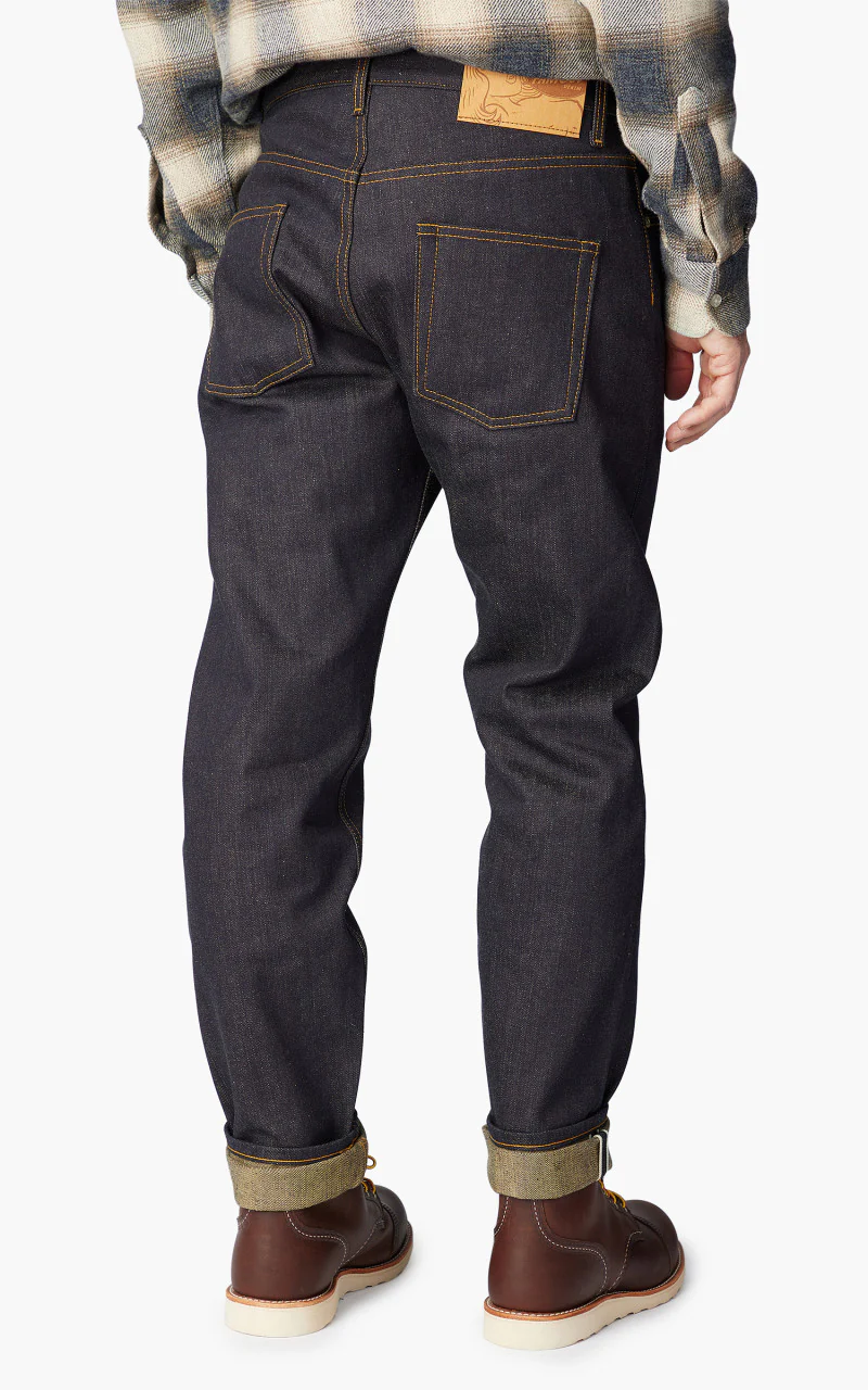 Naked & Famous Denim Easy Guy Pagoda Dyed Selvedge Indigo/Yellow 15oz - Image 7