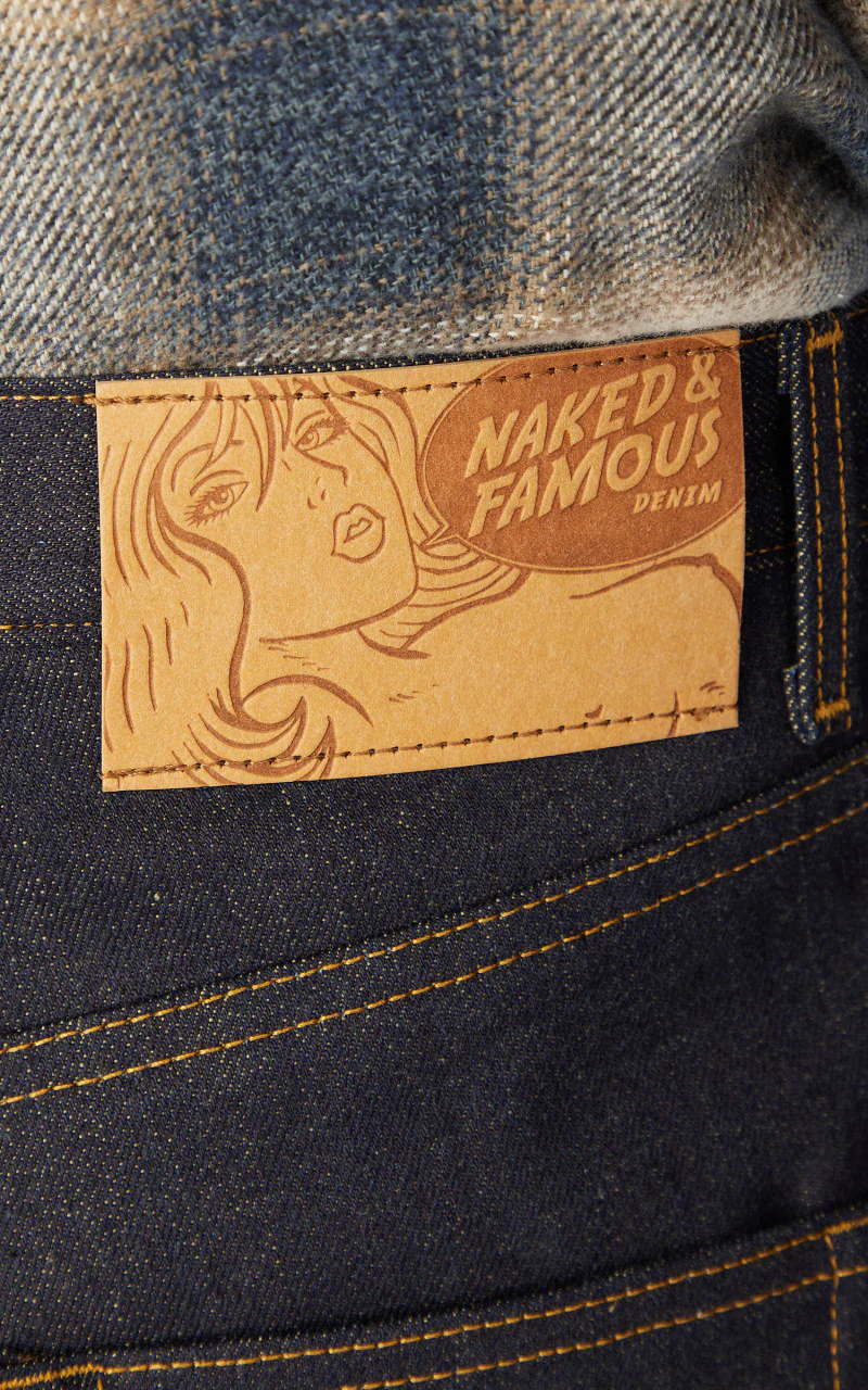Naked & Famous Denim Easy Guy Pagoda Dyed Selvedge Indigo/Yellow 15oz - Image 8