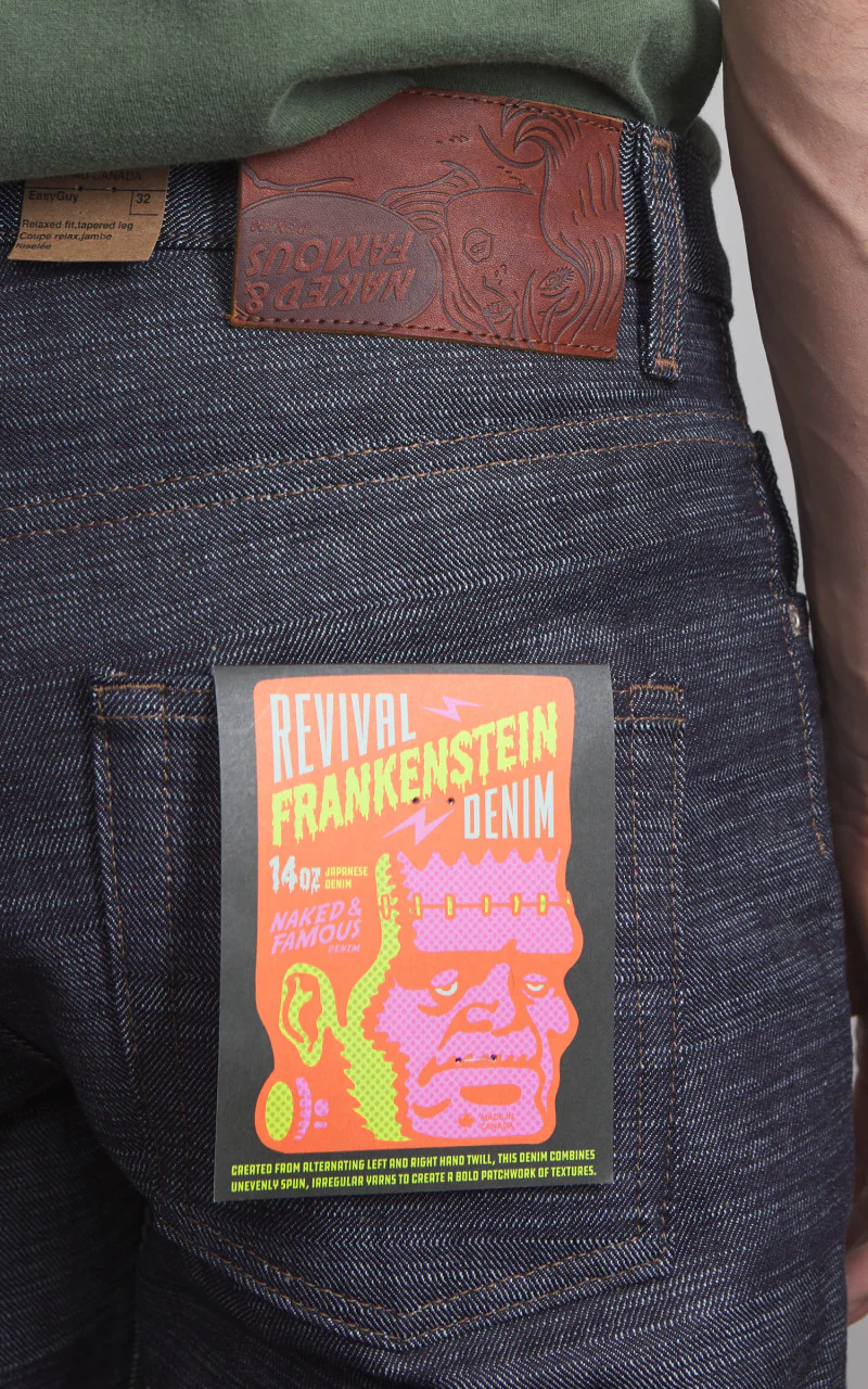Naked & Famous Denim Easy Guy Revival Frankenstein Denim Indigo 14oz - Image 3