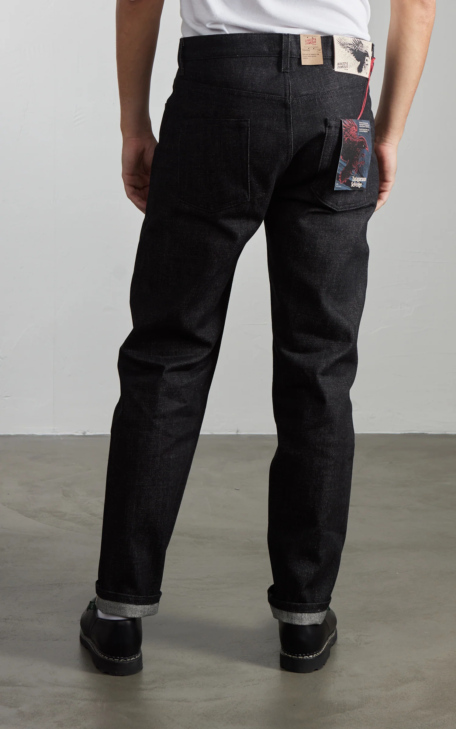 Naked & Famous Denim Easy Guy Yatagarasu Selvedge Black 15oz - Image 7