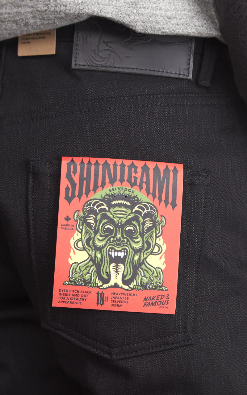 Naked & Famous Denim Easy Guy Shinigami Selvedge Black 18oz - Image 5