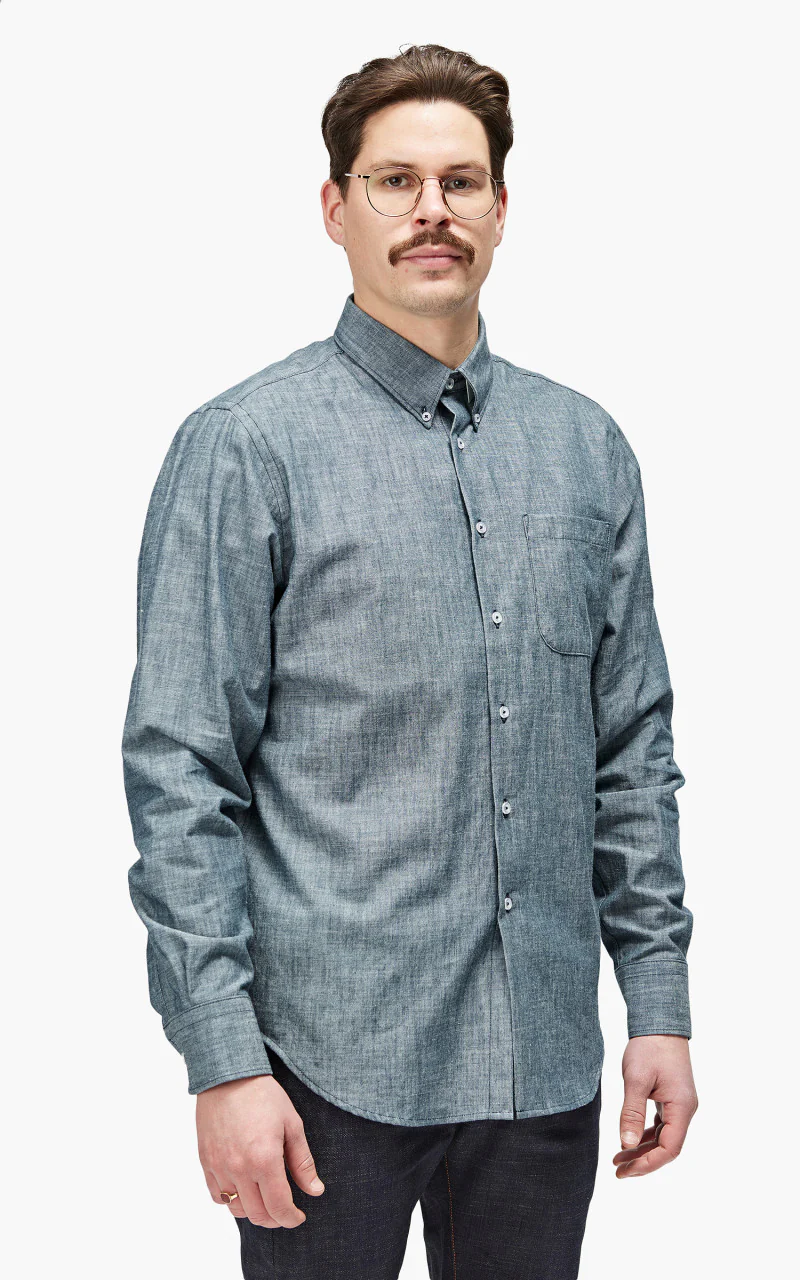 Naked & Famous Denim Easy Shirt Chambray Rinsed Blue 5oz - Image 6