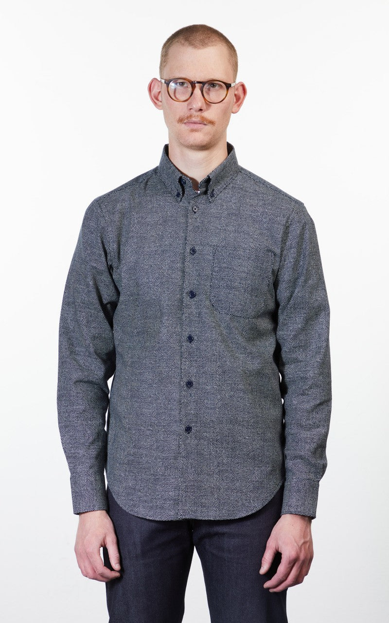 Naked & Famous Denim Easy Shirt Kimono Dots Indigo - Image 2