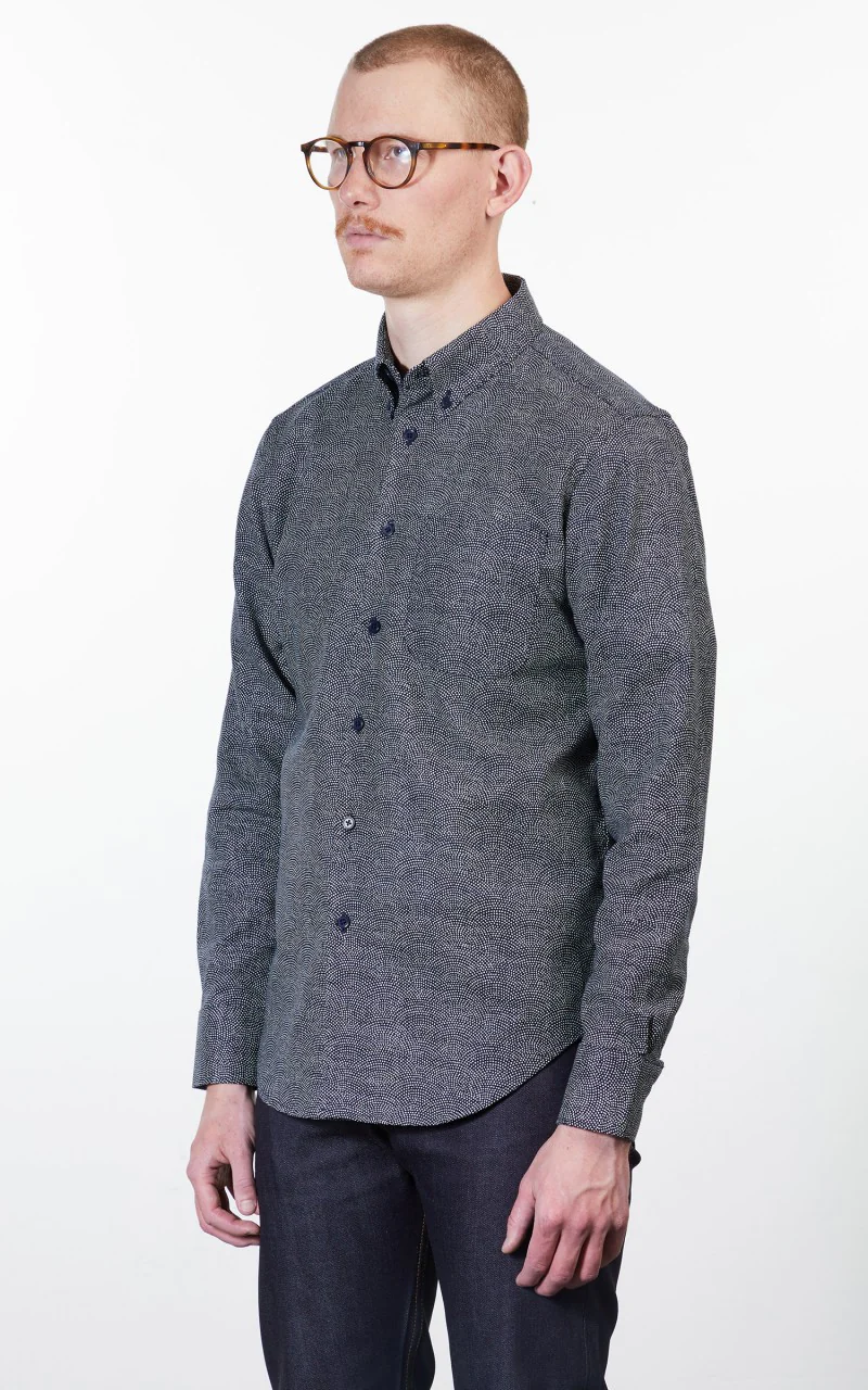 Naked & Famous Denim Easy Shirt Kimono Dots Indigo - Image 3