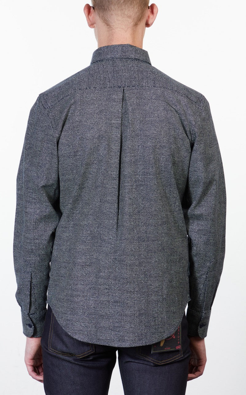 Naked & Famous Denim Easy Shirt Kimono Dots Indigo - Image 4