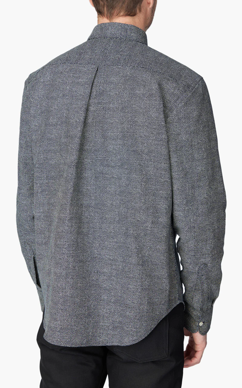 Naked & Famous Denim Easy Shirt Kimono Print Scales Indigo - Image 6