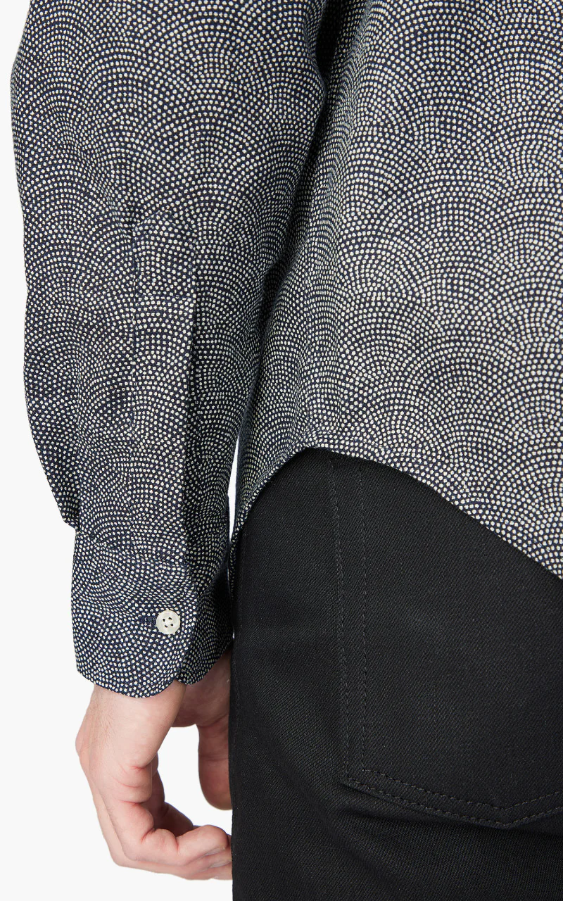 Naked & Famous Denim Easy Shirt Kimono Print Scales Indigo - Image 7