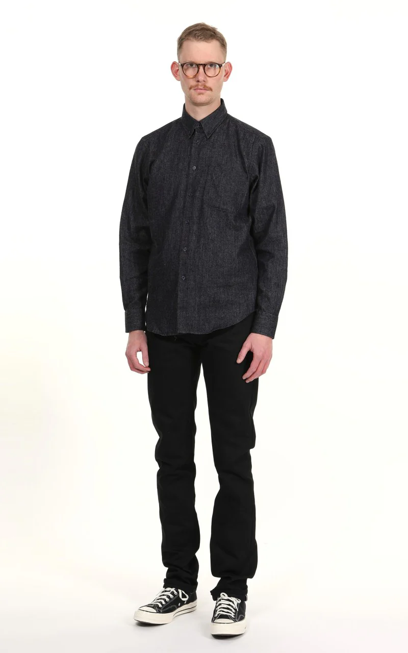 Naked & Famous Denim Easy Shirt Slub Nep Rinsed Denim Indigo - Image 3