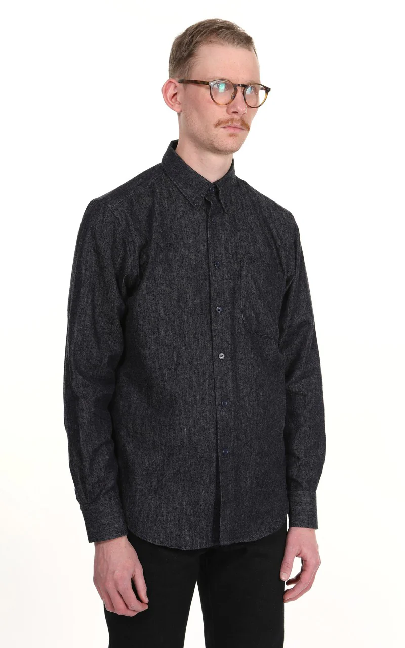 Naked & Famous Denim Easy Shirt Slub Nep Rinsed Denim Indigo - Image 5